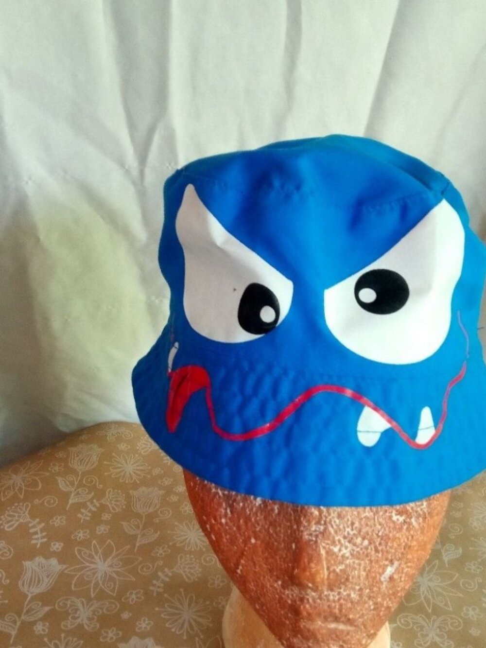 Monster Bucket Blue Nylon Sun / Rain Hat for Kids